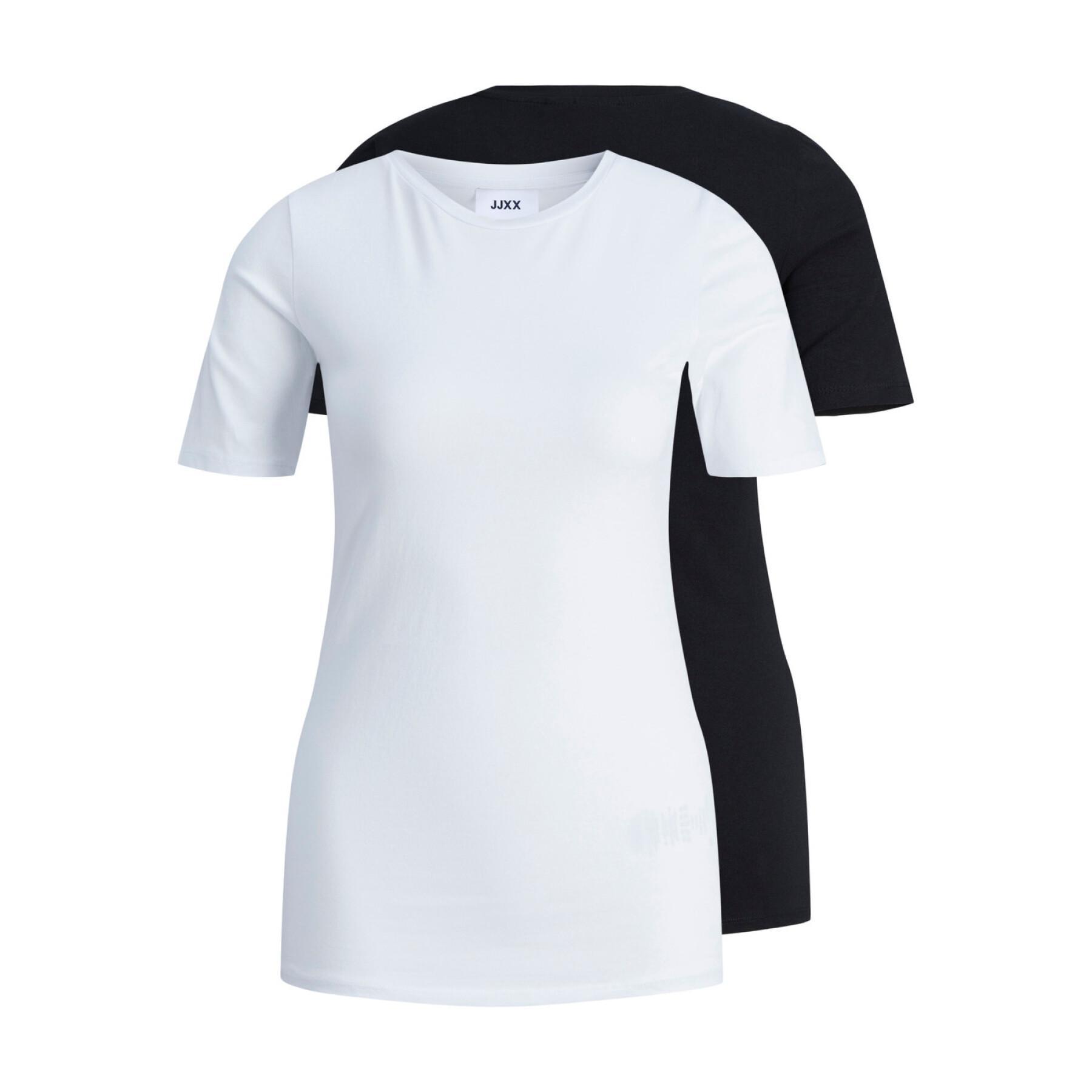 Set of 2 women's t-shirts JJXX Evelin Stretch Pima