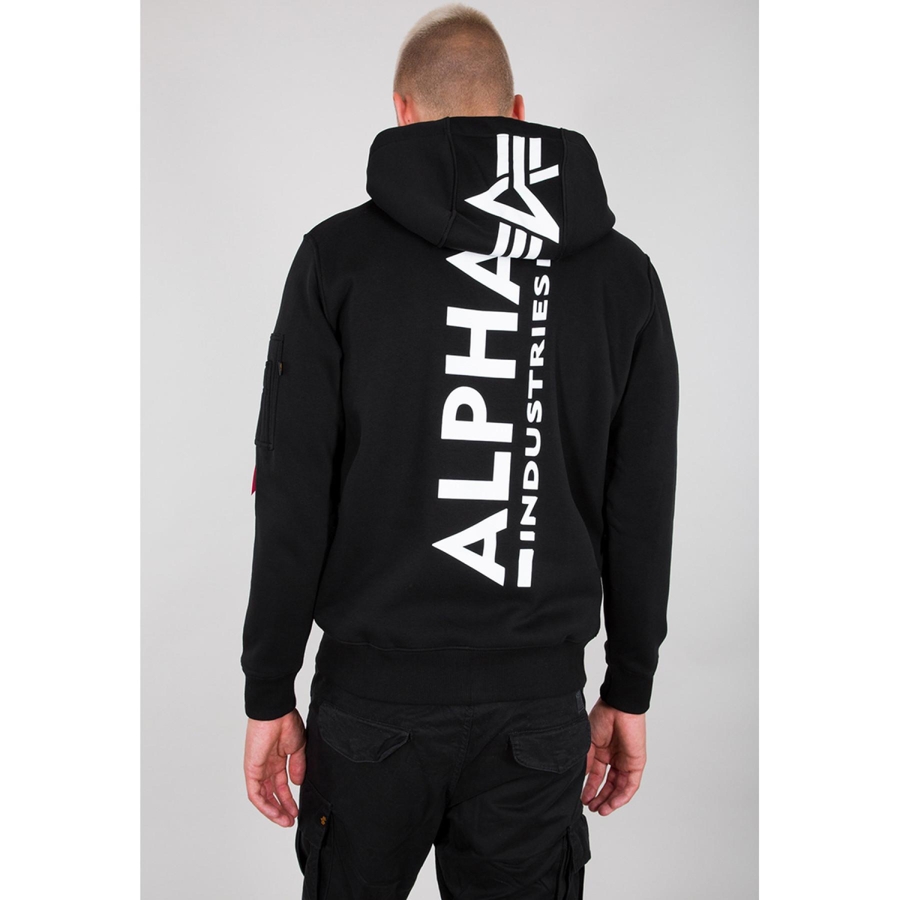 Sweat hooded Alpha Industries Back Print Zip