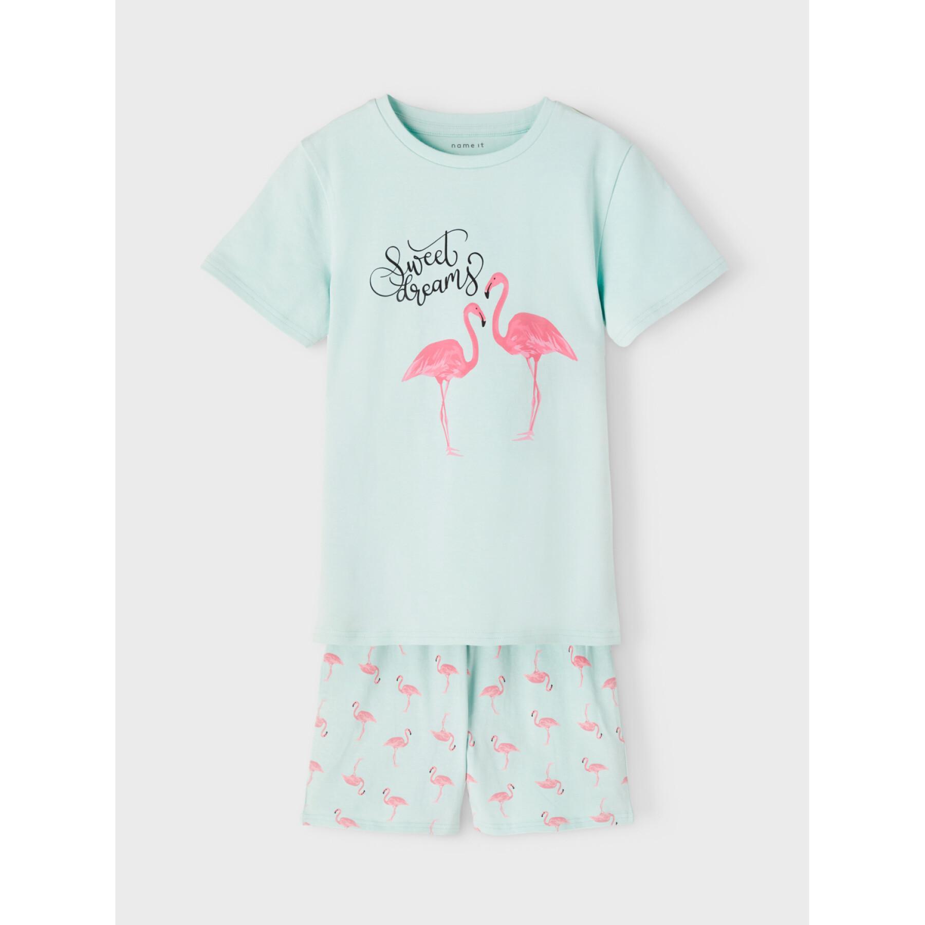 Girl's pajamas Name it Nightset flamingo