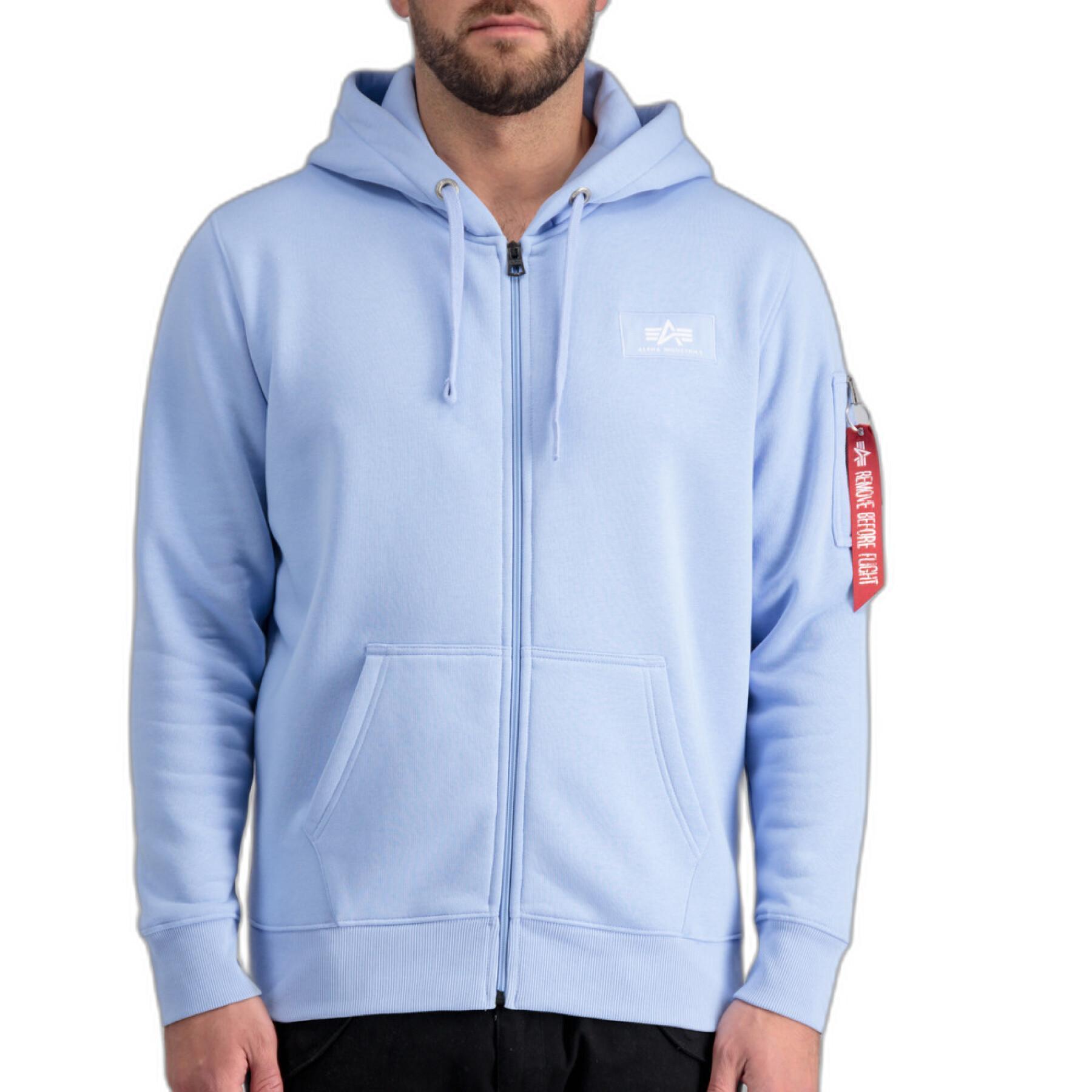 Sweatshirt printed hoodie with zipper on the back Alpha Industries