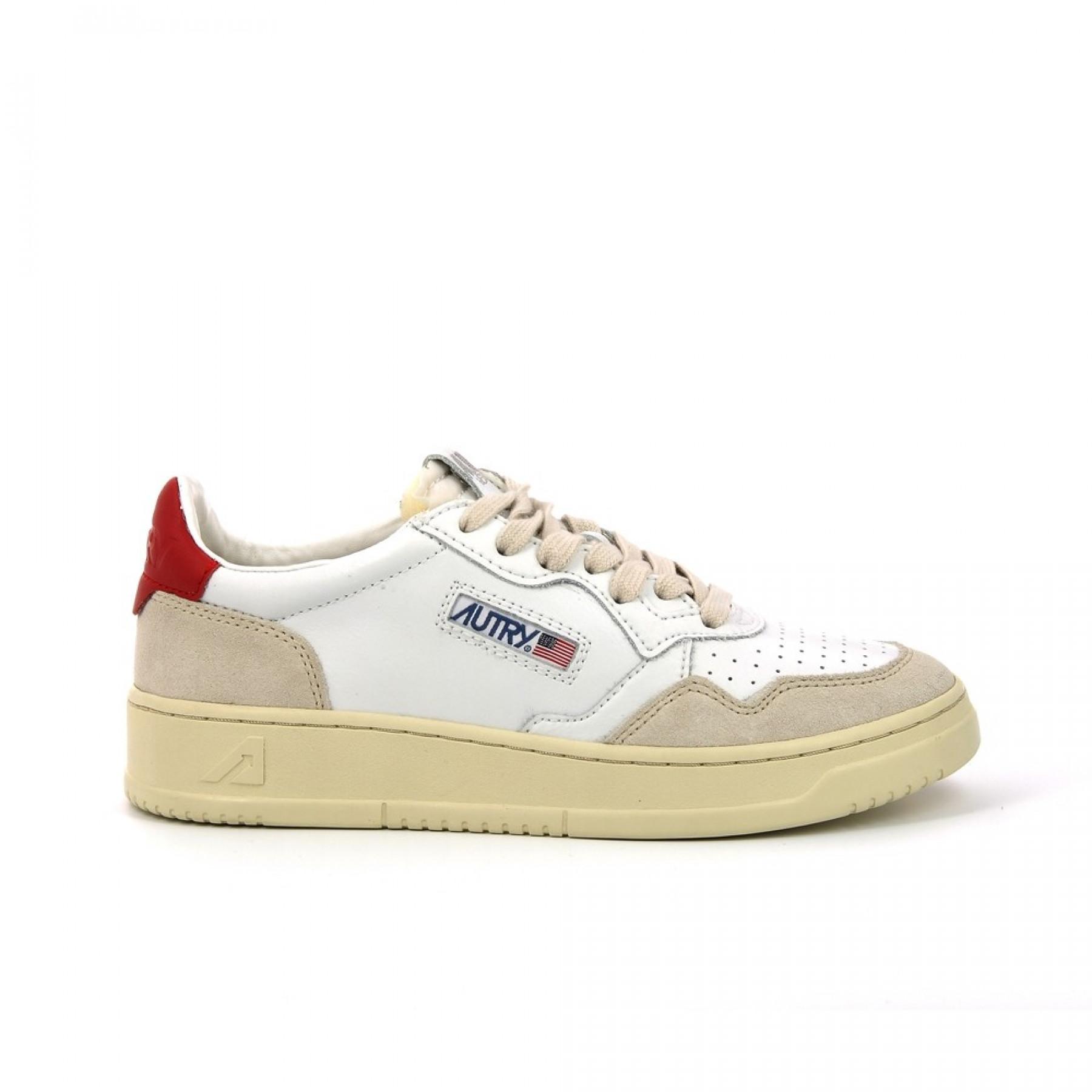 Women's sneakers Autry Medalist LS24 Leather/Suede White Red