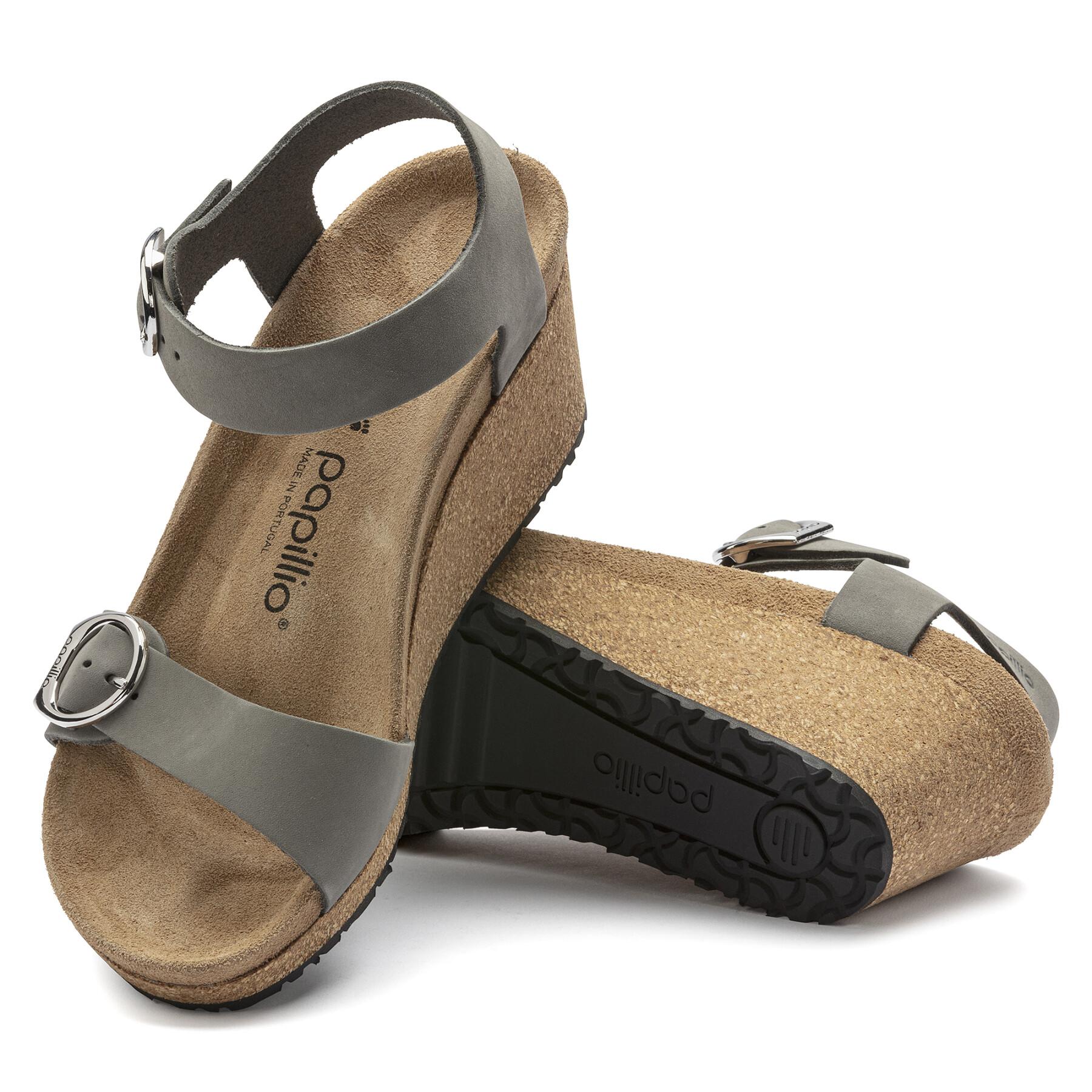 Leather sandals nubuck femme Birkenstock Soley Ring-Buckle