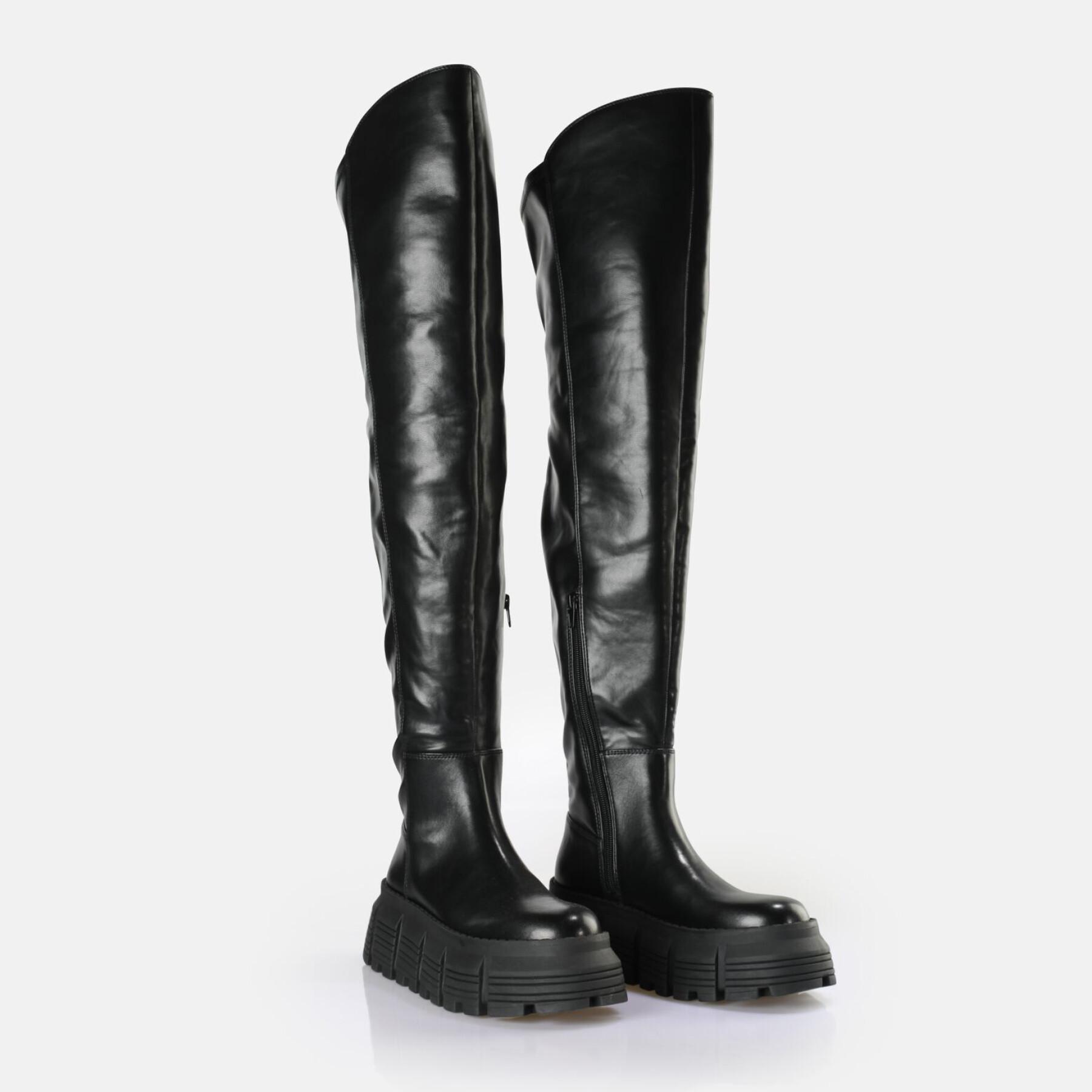 Nappa vegan boots for women Buffalo Ava Overknee