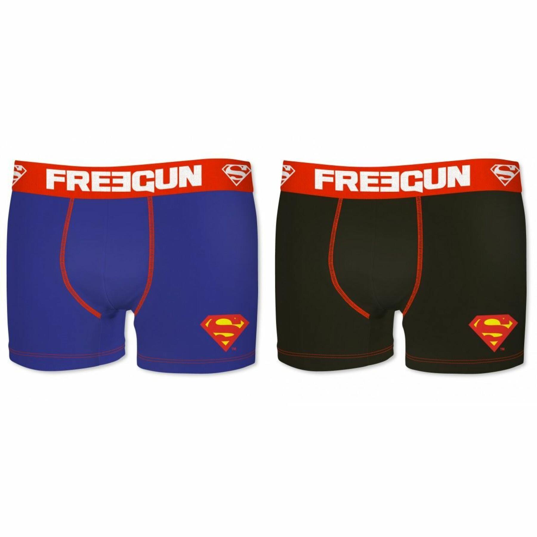Set of 2 cotton boxers Freegun Dc comics superman
