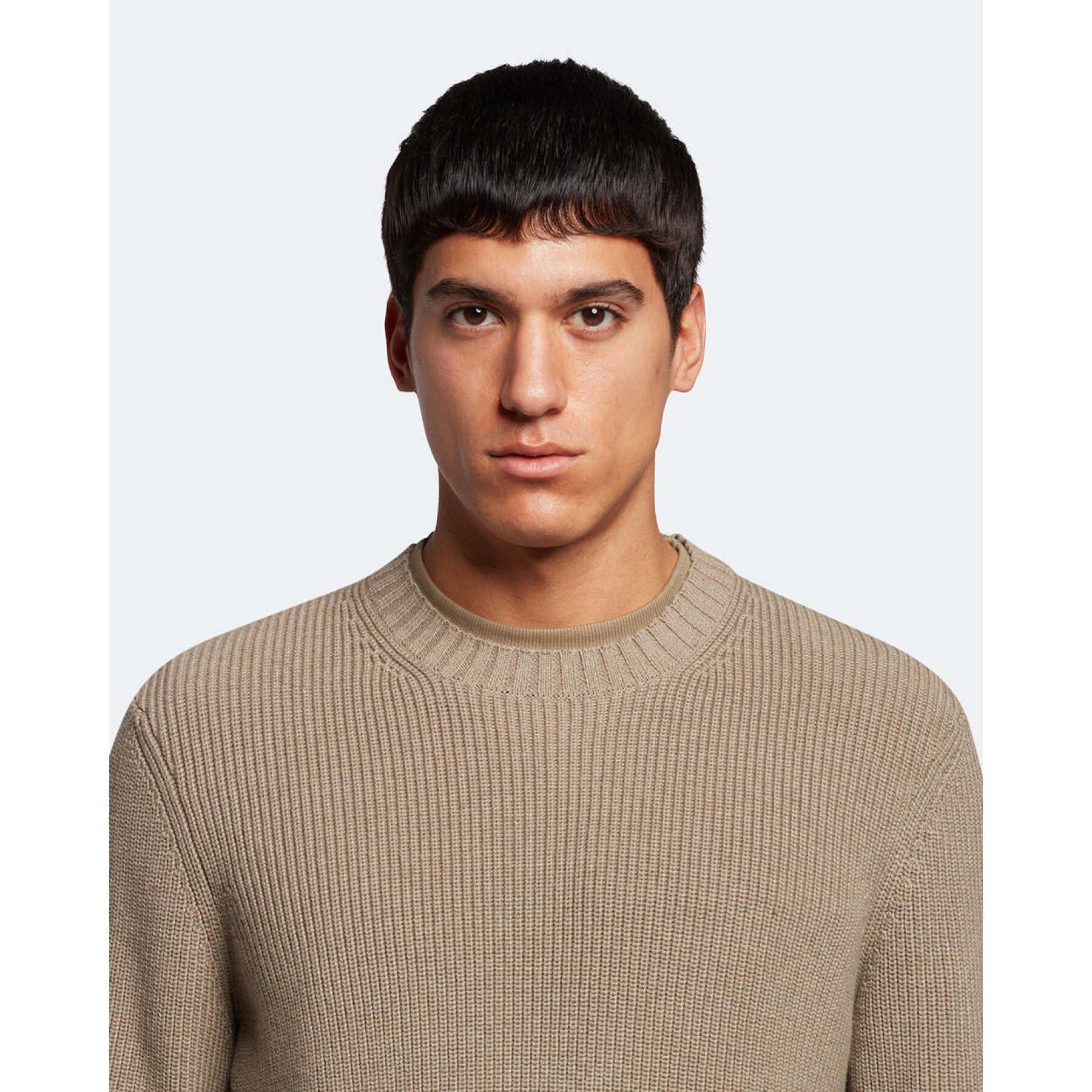 Contrasting ribbed round neck sweater Lyle & Scott