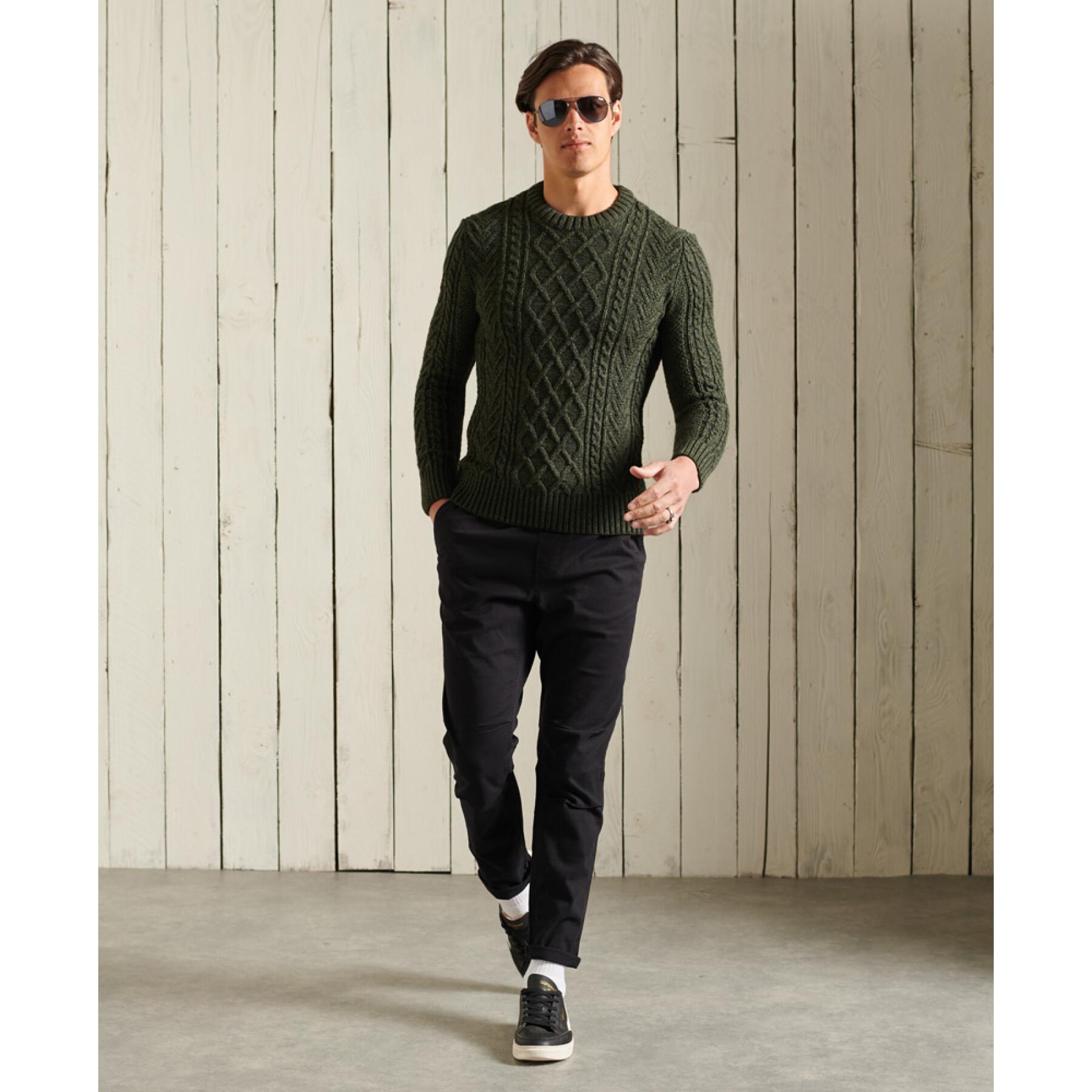 Cable knit crew neck sweater Superdry Jacob