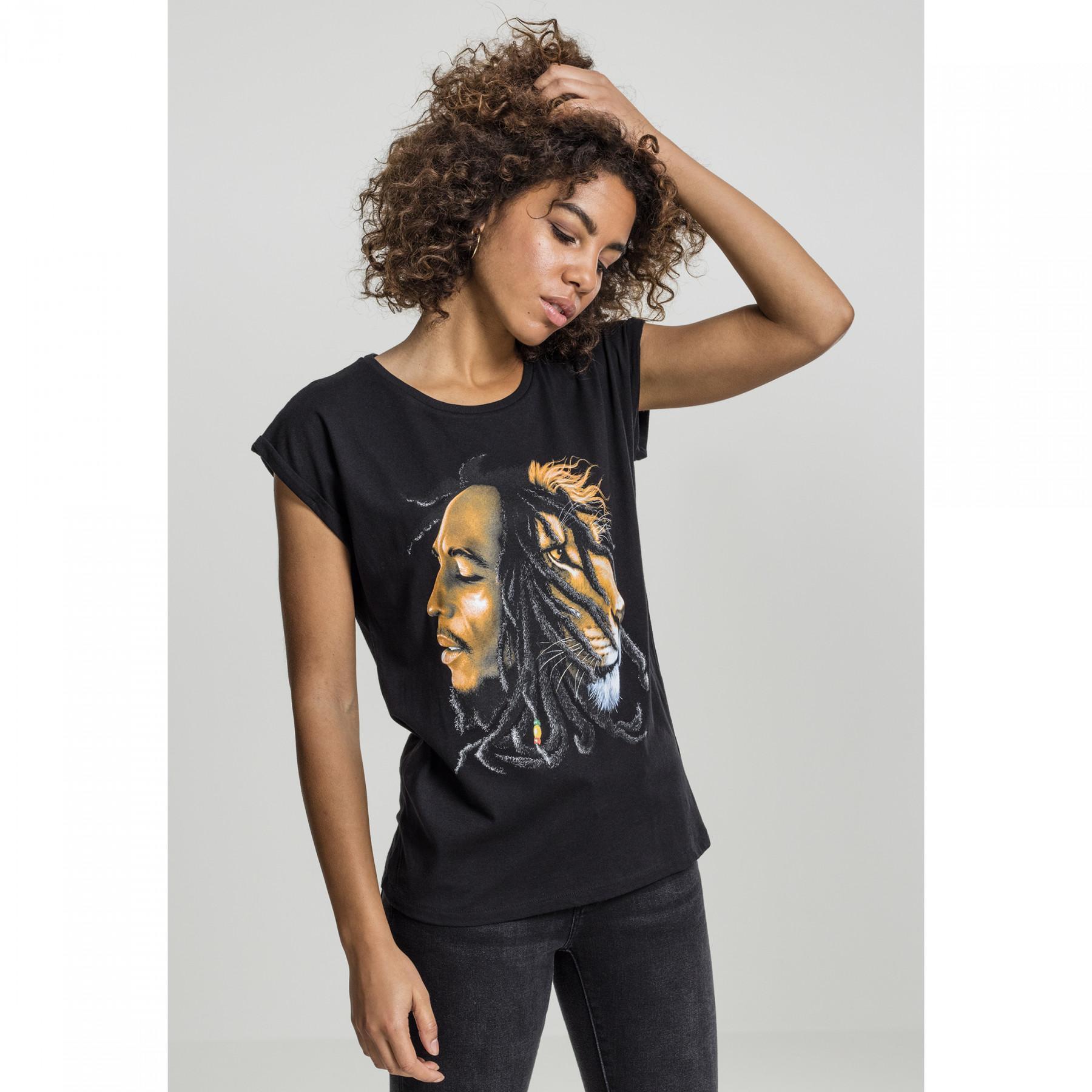 Women's T-shirt Mister Tee bob marley lion face