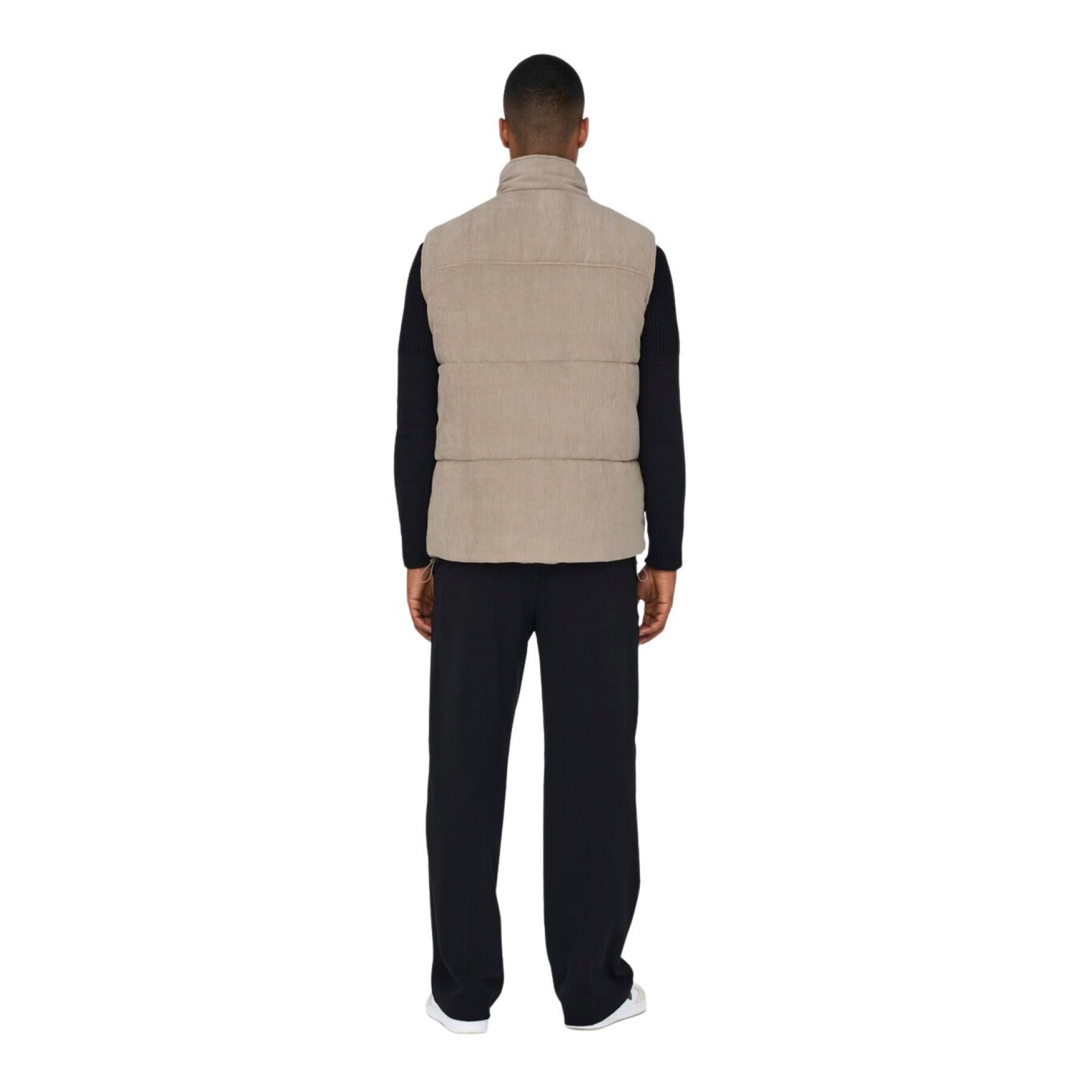 Sleeveless down jacket Only & Sons Cash Corduroy