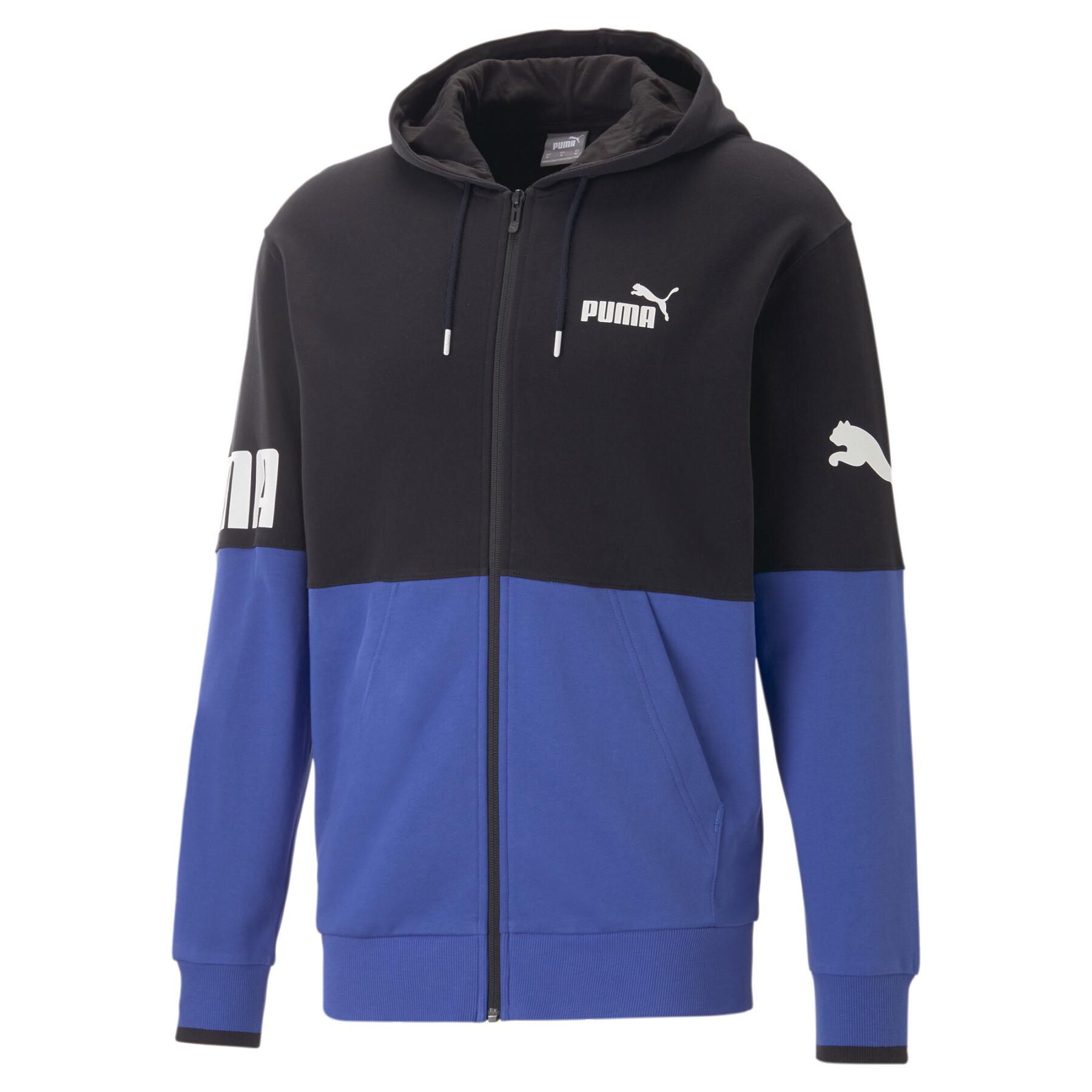 Sweatshirt zipped hooded Puma Power Colorblock
