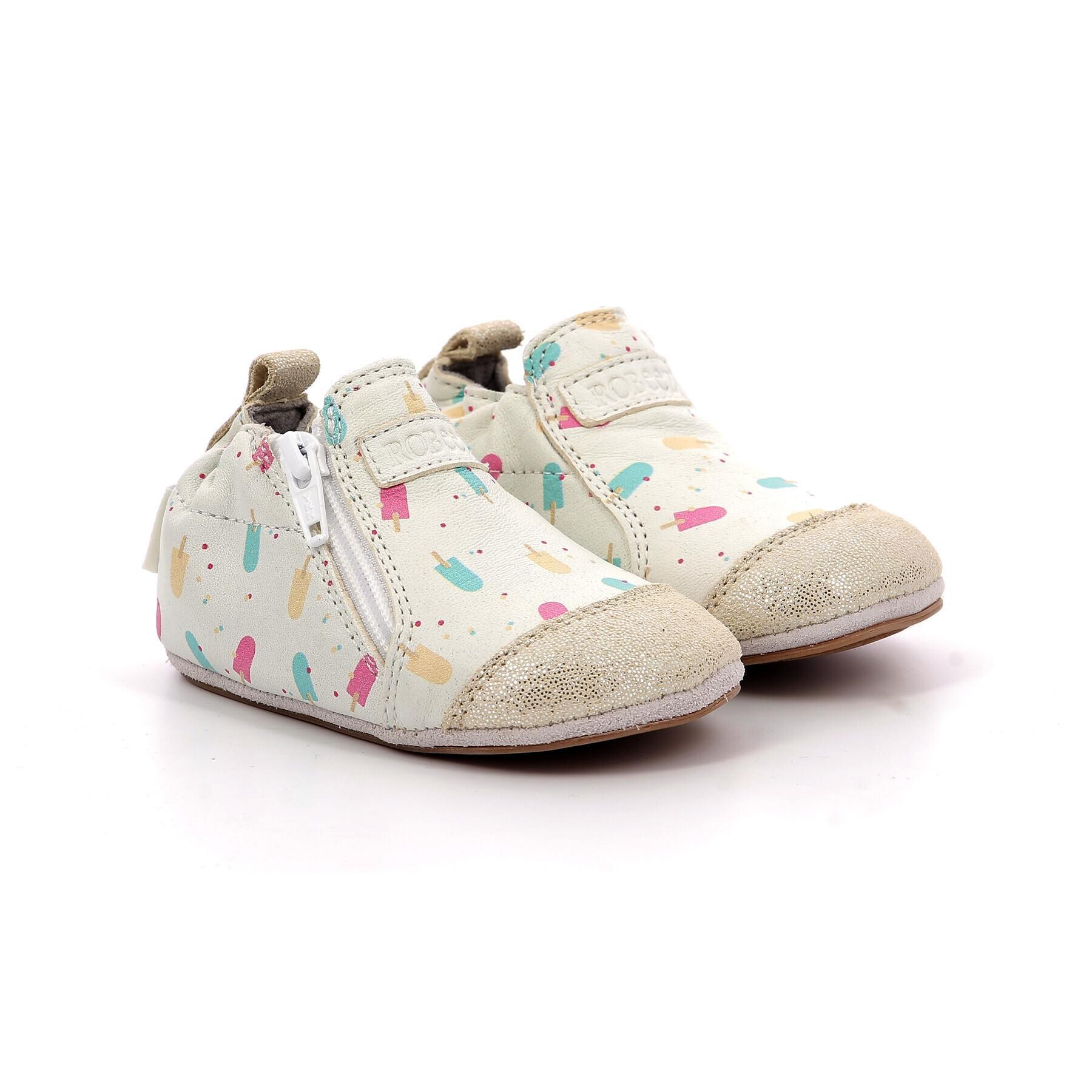 Baby girl slippers Robeez Confetti Ice