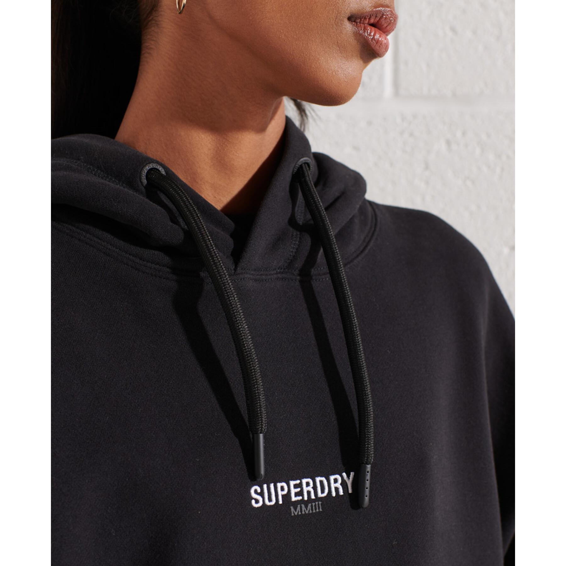 Women's oversized hoodie Superdry Micro logo
