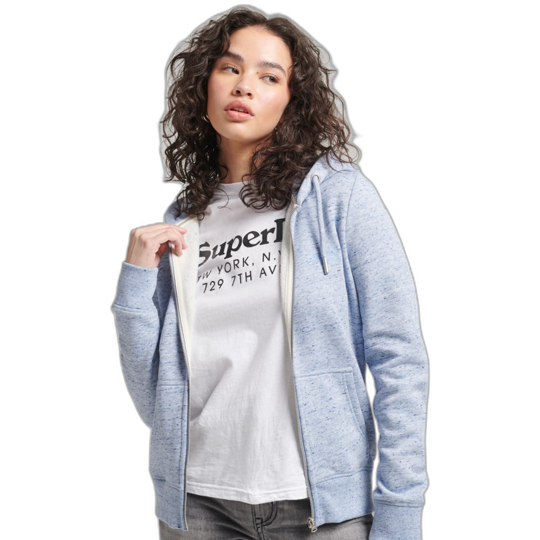 Organic cotton hooded sweatshirt for women Superdry Vintage Logo