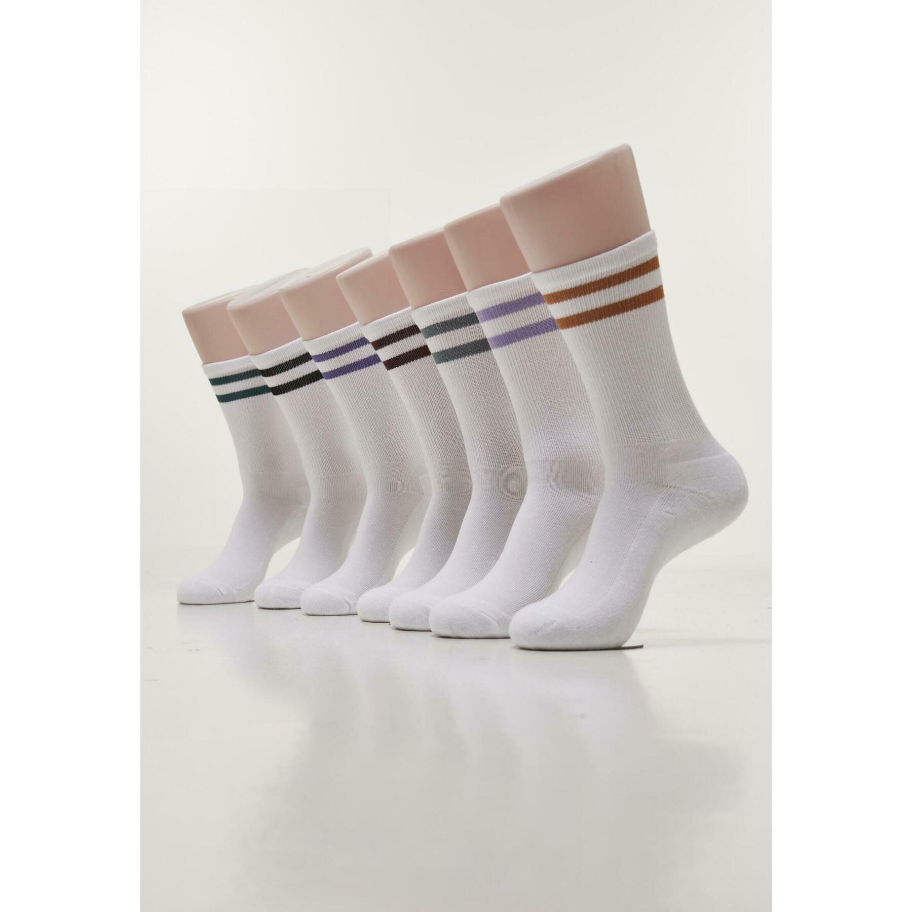 Pack of 7 socks Urban Classics 2 Stripes