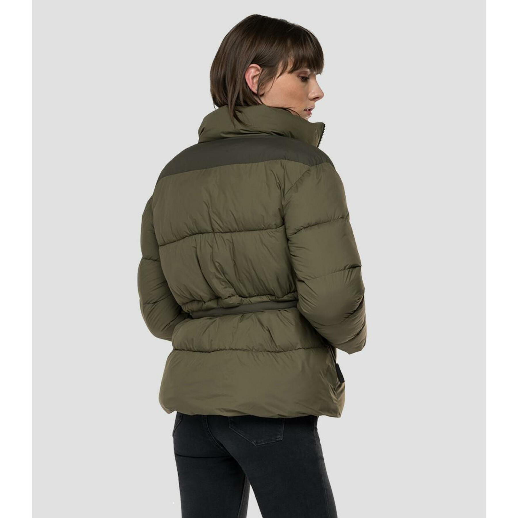 Women's padded nylon jacket with high collar Replay