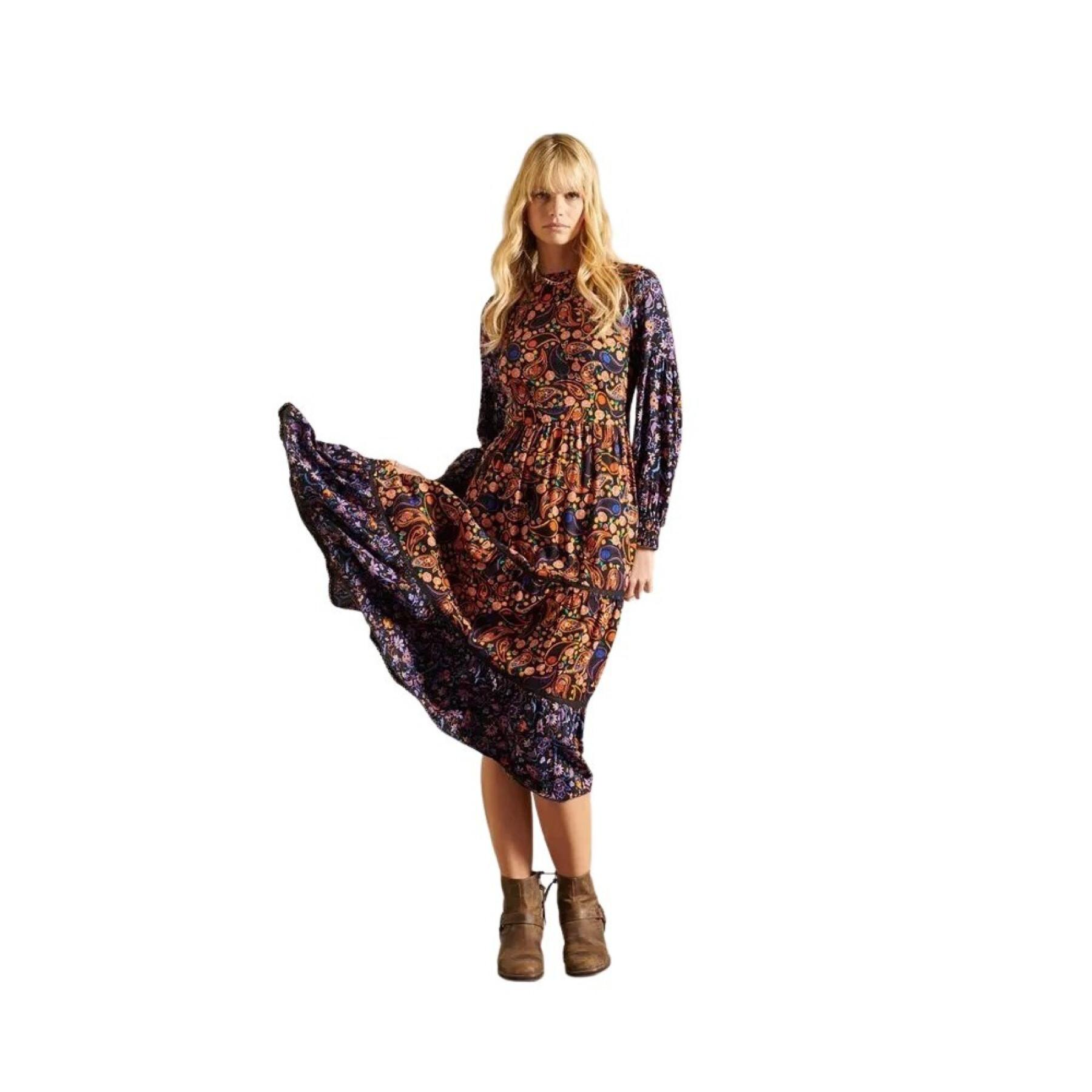 Women's long sleeve woven dress with paisley print Superdry