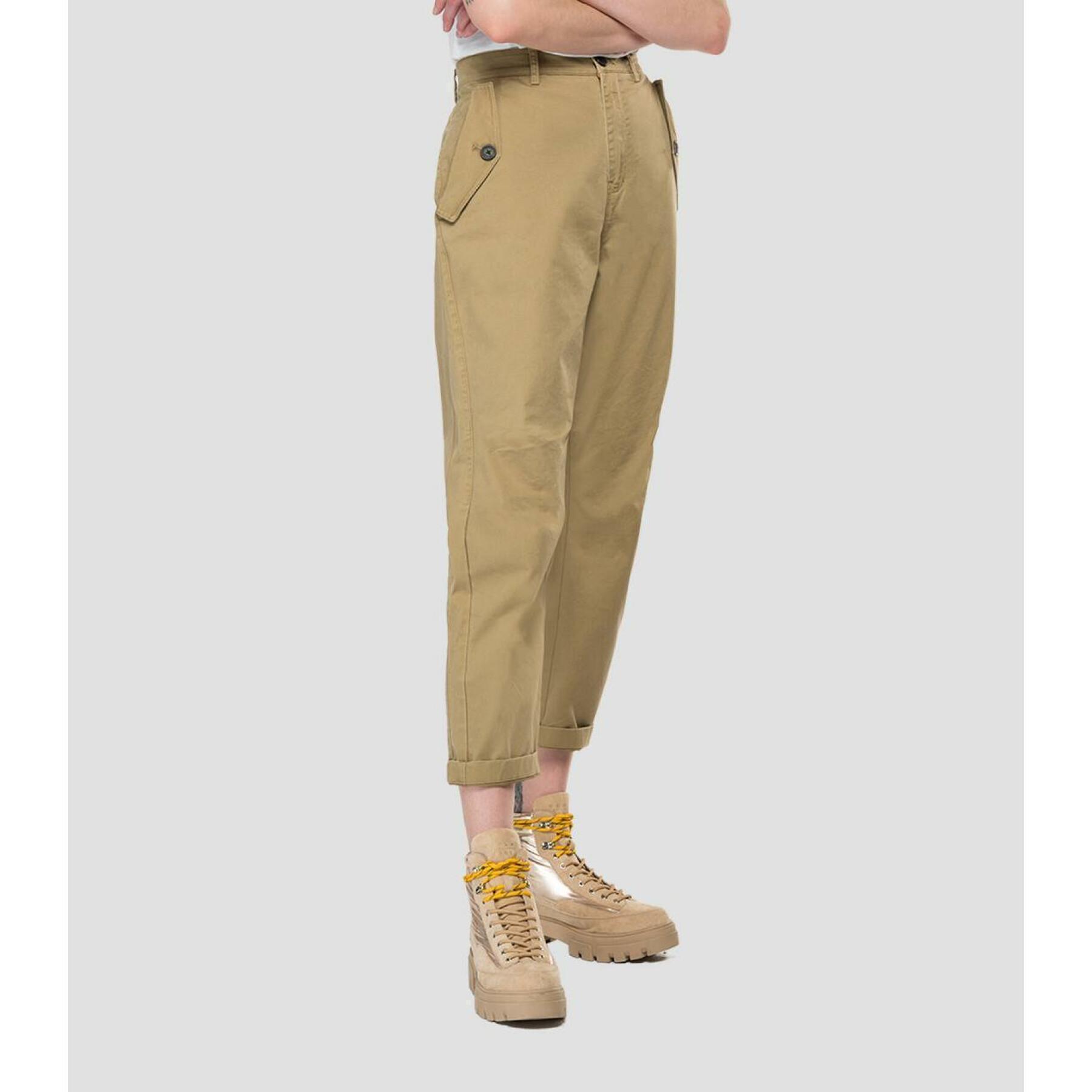 Women's high waist tapered trousers with pockets Replay