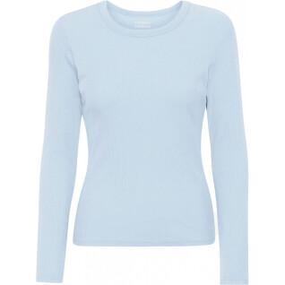 Women's long sleeve ribbed T-shirt Colorful Standard Organic polar blue
