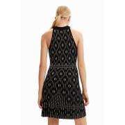 Geometric mesh short dress for women Desigual