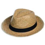 Straw hat with black ribbon medium edge child Genérico