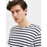 Striped round neck T-shirt Selected Briac Stripe