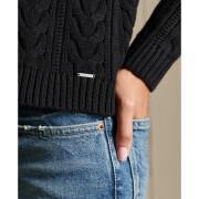 Women's drop-shoulder cable knit crew neck sweater Superdry